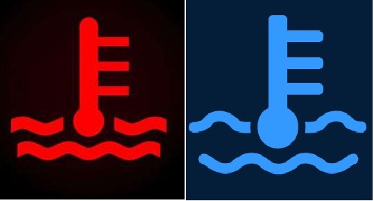 Đèn báo nhiệt độ nước làm mát quá nóng hoặc quá lạnh